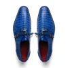 Outlet Marco di Milano Lacio Caiman Crocodile Derby Electric Blue ElectricBlue