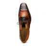 Hot Marco di Milano Luciano Caiman Crocodile Wingtip Shoes Cognac / Brown