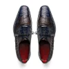 Online Marco di Milano Luciano Caiman Crocodile Wingtip Shoes Navy / Brown