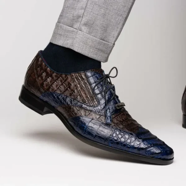 marco_di_milano_luciano_c_6.webp Online Marco di Milano Luciano Caiman Crocodile Wingtip Shoes Navy / Brown