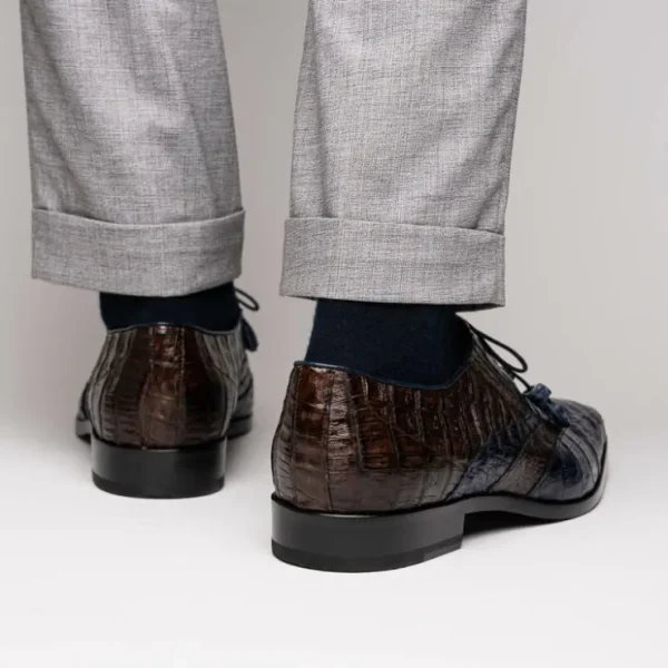 marco_di_milano_luciano_c_7.webp Online Marco di Milano Luciano Caiman Crocodile Wingtip Shoes Navy / Brown