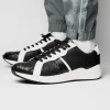 Clearance Marco di Milano Lyon II Ostrich Quill & Calfskin Sneakers Black / White