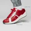 Discount Marco di Milano Lyon II Ostrich Quill & Calfskin Sneakers Red / White