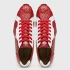 Discount Marco di Milano Lyon II Ostrich Quill & Calfskin Sneakers Red / White