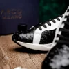 Clearance Marco di Milano Lyon II Ostrich Quill & Calfskin Sneakers Black / White