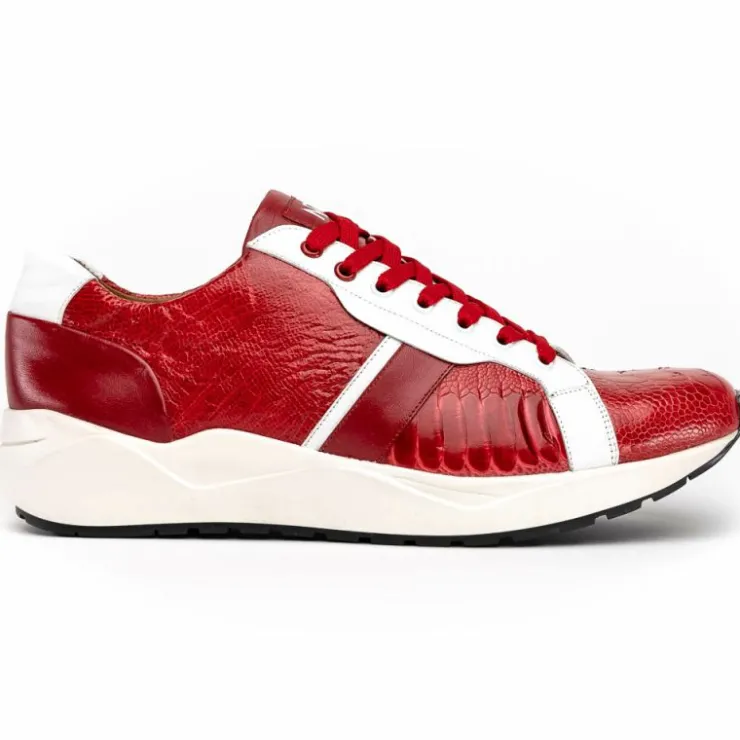 Cheap Marco di Milano Lyon Ostrich Leg & Calfskin Sneakers Red / White