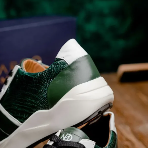 marco_di_milano_lyon_ostr_11.webp Hot Marco di Milano Lyon Ostrich Leg & Calfskin Sneakers Green / White