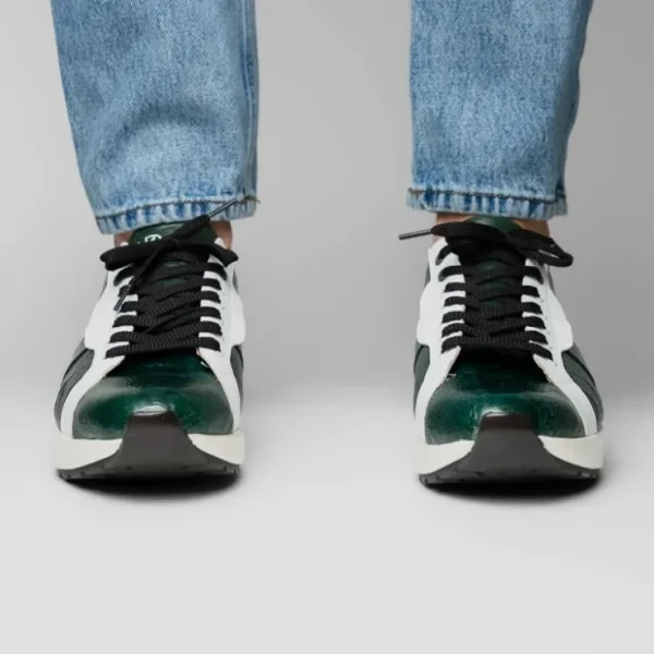 marco_di_milano_lyon_ostr_14.webp Hot Marco di Milano Lyon Ostrich Leg & Calfskin Sneakers Green / White