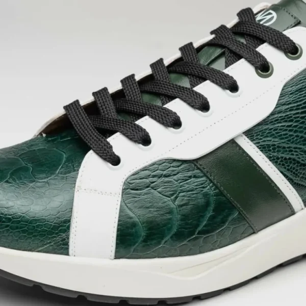 marco_di_milano_lyon_ostr_2-1.webp Hot Marco di Milano Lyon Ostrich Leg & Calfskin Sneakers Green / White