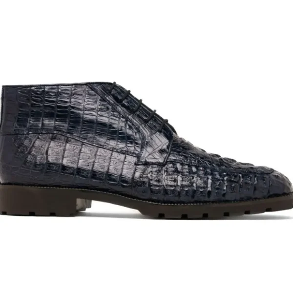 Cheap Marco di Milano Martinelli Caiman Crocodile Chukka Boots Navy