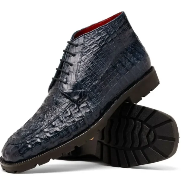 Cheap Marco di Milano Martinelli Caiman Crocodile Chukka Boots Navy