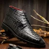 Sale Marco di Milano Martinelli Caiman Crocodile Chukka Boots Black