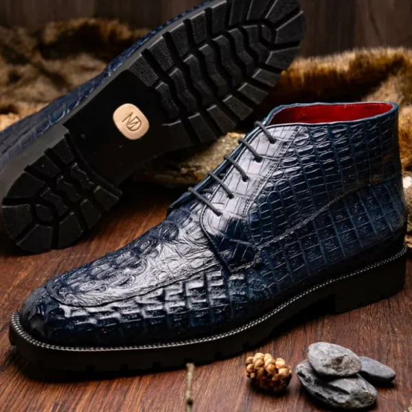 Cheap Marco di Milano Martinelli Caiman Crocodile Chukka Boots Navy