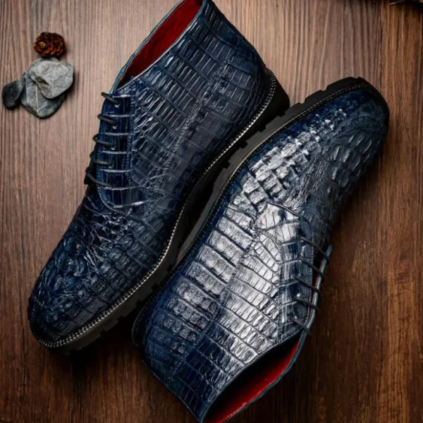 Cheap Marco di Milano Martinelli Caiman Crocodile Chukka Boots Navy