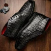 Sale Marco di Milano Martinelli Caiman Crocodile Chukka Boots Black