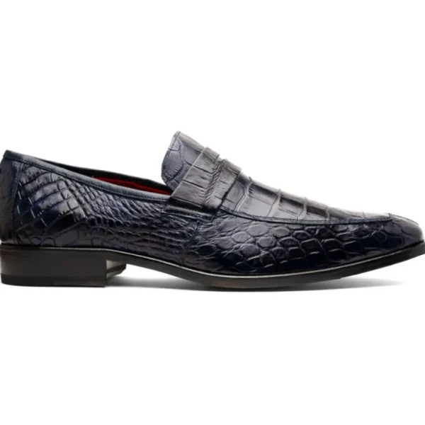 Hot Marco di Milano Matteo Alligator Penny Loafer Navy