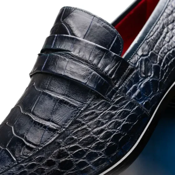 Hot Marco di Milano Matteo Alligator Penny Loafer Navy