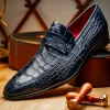 Hot Marco di Milano Matteo Alligator Penny Loafer Navy