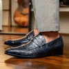 Hot Marco di Milano Matteo Alligator Penny Loafer Navy