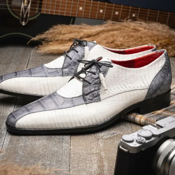 marco_di_milano_moncalier_5-2.webp Cheap Marco di Milano Moncalieri Alligator & Cobra Shoes White / Grey