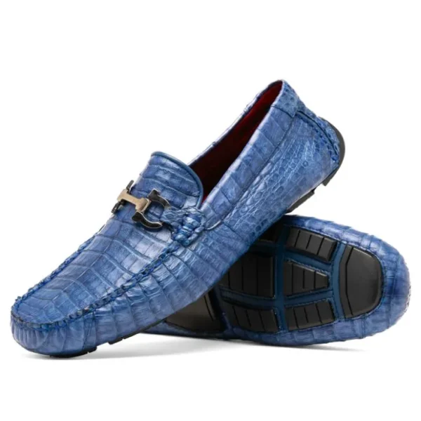 Shop Marco di Milano Parma Caiman Belly Bit Drivers Blue Jeans BlueJeans