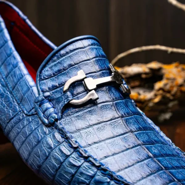 Shop Marco di Milano Parma Caiman Belly Bit Drivers Blue Jeans BlueJeans