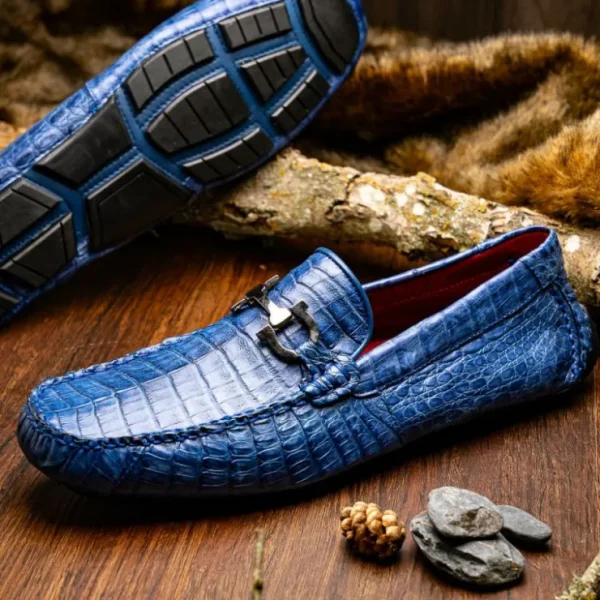 Shop Marco di Milano Parma Caiman Belly Bit Drivers Blue Jeans BlueJeans