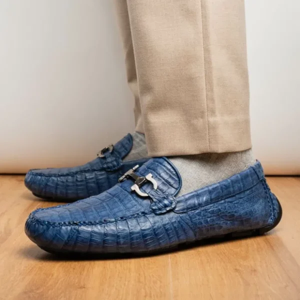 Shop Marco di Milano Parma Caiman Belly Bit Drivers Blue Jeans BlueJeans