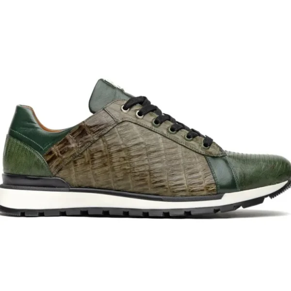 Best Sale Marco di Milano Portici Caiman & Lizard Sneakers Green Combo GreenCombo