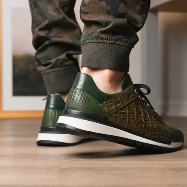 Best Sale Marco di Milano Portici Caiman & Lizard Sneakers Green Combo GreenCombo