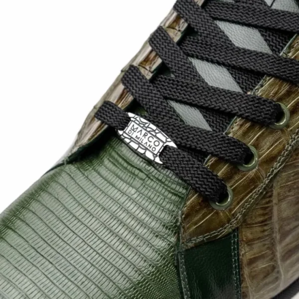 Best Sale Marco di Milano Portici Caiman & Lizard Sneakers Green Combo GreenCombo