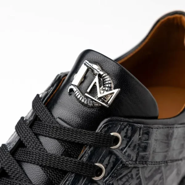 New Marco di Milano Portici Caiman & Lizard Sneakers Gray Combo GrayCombo