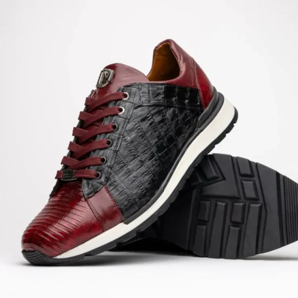 Discount Marco di Milano Portici Caiman & Lizard Sneakers Wine/Black Combo Wine/BlackCombo