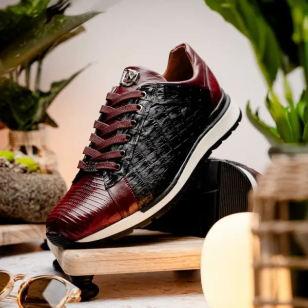 Discount Marco di Milano Portici Caiman & Lizard Sneakers Wine/Black Combo Wine/BlackCombo