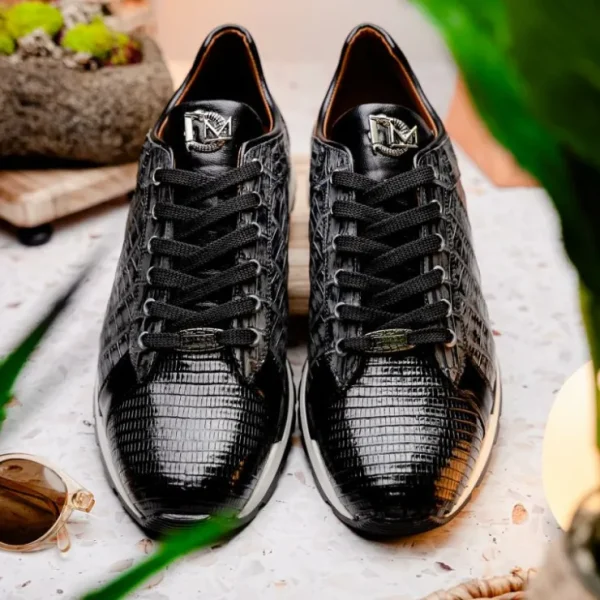 New Marco di Milano Portici Caiman & Lizard Sneakers Gray Combo GrayCombo