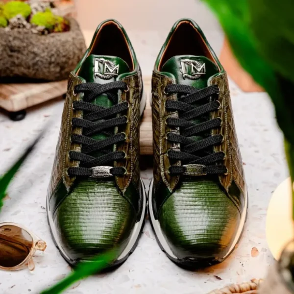 Best Sale Marco di Milano Portici Caiman & Lizard Sneakers Green Combo GreenCombo