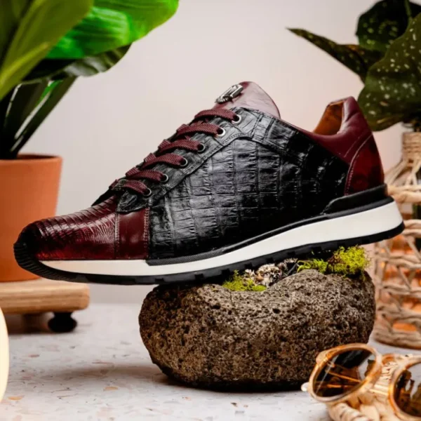 Discount Marco di Milano Portici Caiman & Lizard Sneakers Wine/Black Combo Wine/BlackCombo