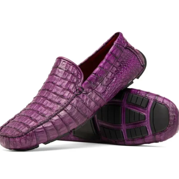 Cheap Marco di Milano Remo Caiman Crocodile Driving Shoes Purple