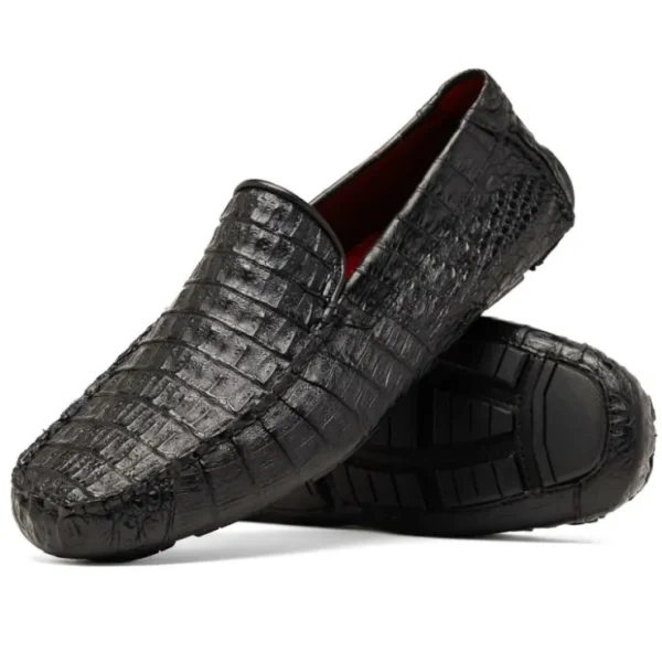 marco_di_milano_remo_caim_1.webp Clearance Marco di Milano Remo Caiman Crocodile Driving Shoes Black
