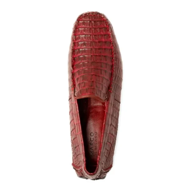 Online Marco di Milano Remo Caiman Crocodile Driving Shoes Wine