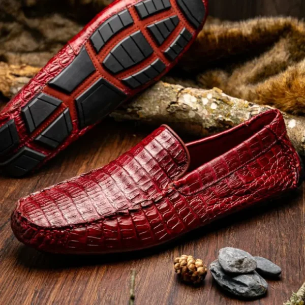 Online Marco di Milano Remo Caiman Crocodile Driving Shoes Wine