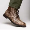 Clearance Marco di Milano Renzo Ostrich Lace Up Boots Stone Brown StoneBrown