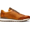 Discount Marco di Milano Roma Caiman Crocodile Woven Sneakers Brandy