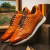 Discount Marco di Milano Roma Caiman Crocodile Woven Sneakers Brandy