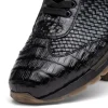 New Marco di Milano Roma Caiman Crocodile Woven Sneakers Black