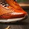 Discount Marco di Milano Roma Caiman Crocodile Woven Sneakers Brandy