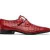 Flash Sale Marco di Milano Rovigo Caiman Crocodile Monk Strap Red