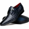 Flash Sale Marco di Milano Rovigo Caiman Crocodile Monk Strap Navy Blue