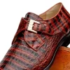 Online Marco di Milano Rovigo Caiman Crocodile Monk Strap Cognac