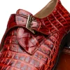 Shop Marco di Milano Rovigo Caiman Crocodile Monk Strap Rustic Cognac RusticCognac